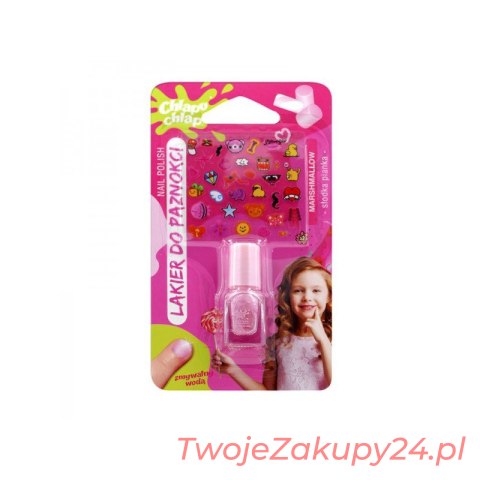 Chlapu Chlap Różowy Lakier Do Paznokci Zmywalny Wodą 2Ml