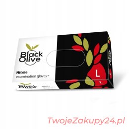 Rękawice Nitrolowe Czarne Black Olive 100Szt L
