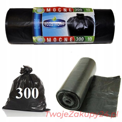 Worki Na Śmieci 300L Mocne 10 Sztuk Ldpe