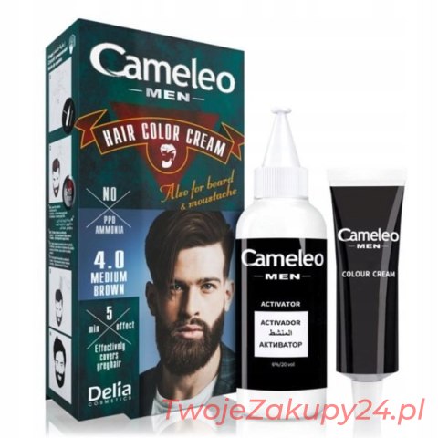 Delia Cameleo Men Farba Do Włosów 4.0 Średni Brąz