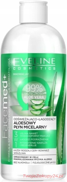Eveline Facemed Aloesowy Płyn Micelarny 3W1 500Ml