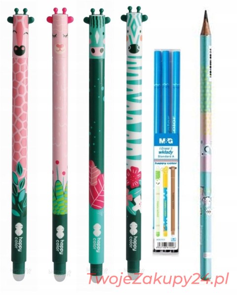 Długopis Usuwalny Ścieralny 3 Wkłady Happy Color