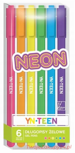 Długopis Żelowy 6 Kolorów Neon Yn Teen