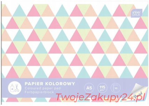 Zeszyt Papierów Kolorowych A5 10 Kartek Interdruk