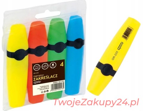 Zakreślacz Gr-225 4 Kolory Kpl. 4 Sztuki Grand