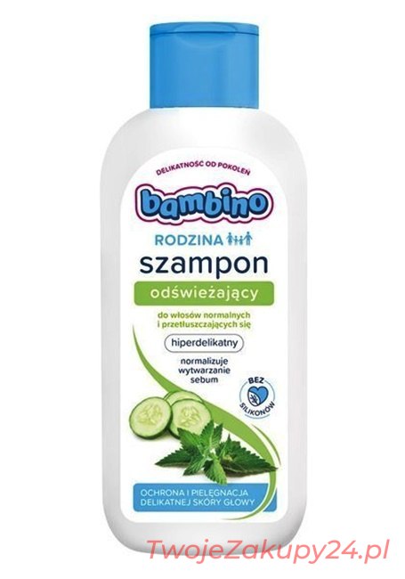 Bambino Rodzina Odświeżający Szampon Do Włosów Hiperdelikatny 400Ml