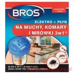 Bros Elektro Płyn 3W1 Na Muchy, Komary I Mrówki 