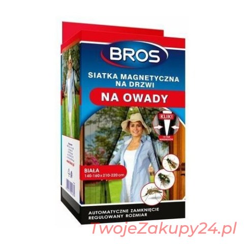 Bros Siatka Magnetyczna Do Drzwi 160X220Cm Biała