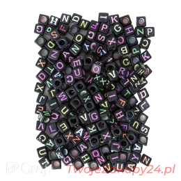 Koraliki Literki 124Szt. Neon