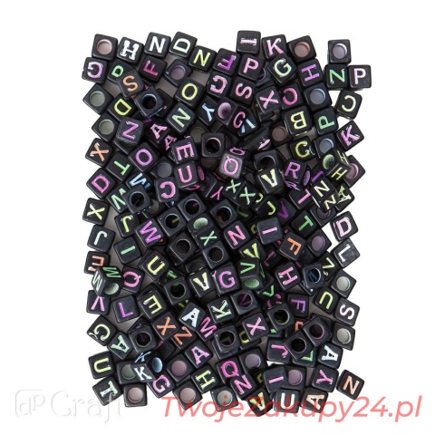 Koraliki Literki 124Szt. Neon