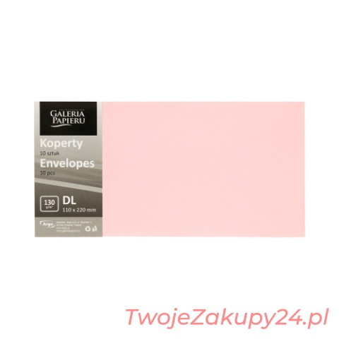 Koperta Dl Gładki Różowy Satynowany K (10) 130G 28
