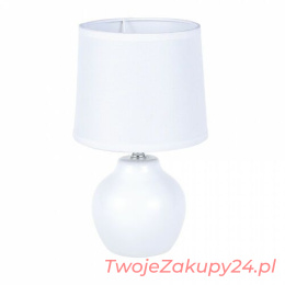 Lampa Stołowa Z Podstawą Ceramiczną 15x25 Biała