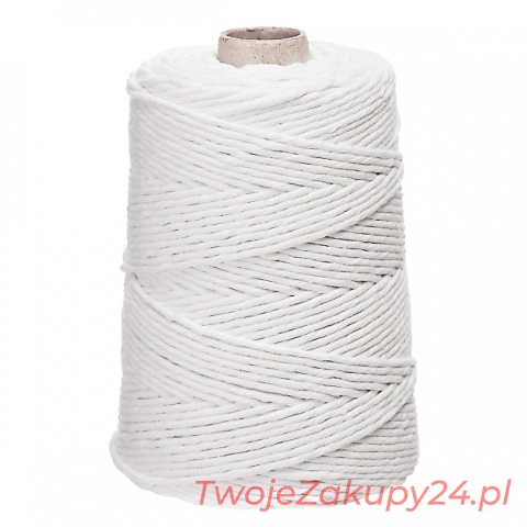 Sznurek Bawełniany Skręcany Biały