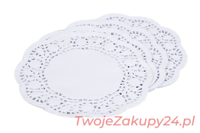 Serwetki Ażurowe Okrągłe 14Cm Ozdobne Papier 100Sz
