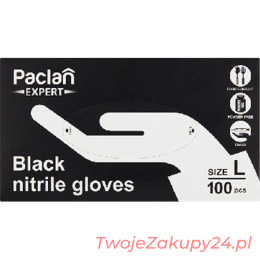 Rękawice Nitrylowe L a-100szt Expert Czarne Paclan