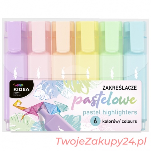 Zakreślacz Pastel 6 Kolorów Kidea