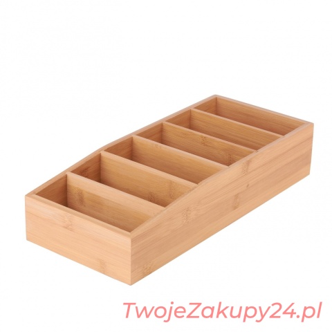 KönigHoffer Organizer Bambusowy Na Przyprawy 6 Przegródek 15x35x7cm