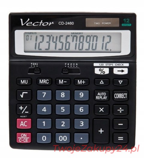 Kalkulator Biurowy Cd-2460 Pamięć 120 Kroków
