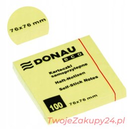 Karteczki Donau 76X76Mm (1X100) Eco Żółte