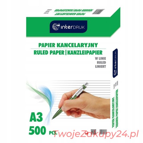 Papier Kancelaryjny Podaniowy A3 W Linię 500 Ark