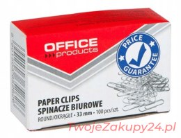 Spinacze Biurowe Okrągłe Office 100 Sztuk 33 Mm