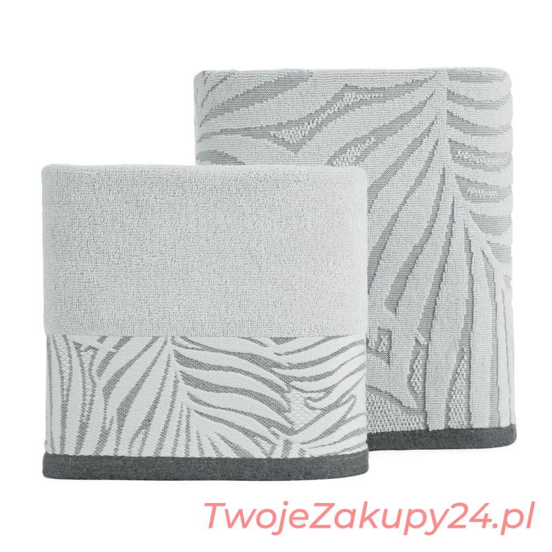 Komplet Ręczników 2 50x90 Cm, 70x140 Cm Srebrny
