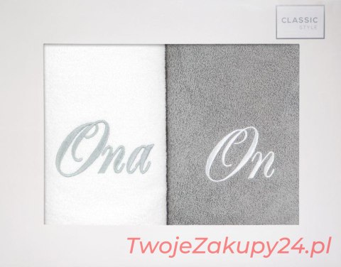 Komplet Ręczników On Ona 2 Szt. 50x90 Cm Biały