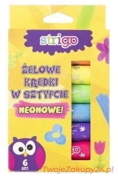 Kredki Żelowe Neonowe 6 Szt. Strigo