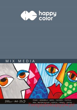 Blok A4 Happy Color Mix Media 200G 25 Kartek