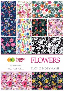 Blok Happy Color A4 15 Ark Z Motywami Kwiatowymi