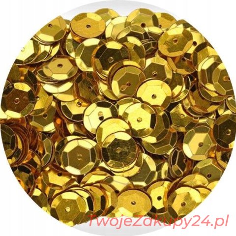 Cekiny Klasyczne Łamane Metaliczne Złote 9Mm 14G