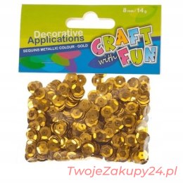 Cekiny Metalizowane Laser Guzik 8Mm Złote