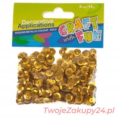 Cekiny Metalizowane Laser Guzik 8Mm Złote