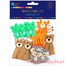Naklejki 3D Z Pianki - Zwierzątka Leśne, 12 Szt.