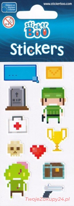 Nalepki Naklejki Sticker Boo Game Pixel Mix