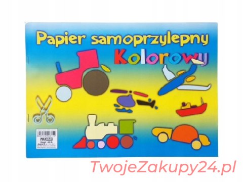 Papier Kolorowy Samoprzylepny A4 10 Kartek Poligra