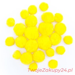 Pompony Akrylowe Mix Żółte, 24 Szt.