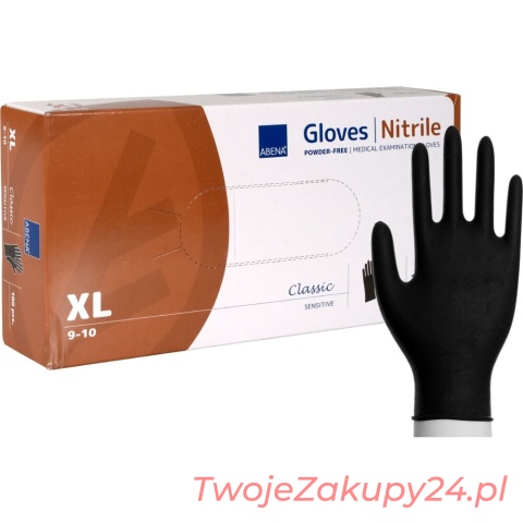 Rękawice Nitrolowe Czarne100Szt Xl