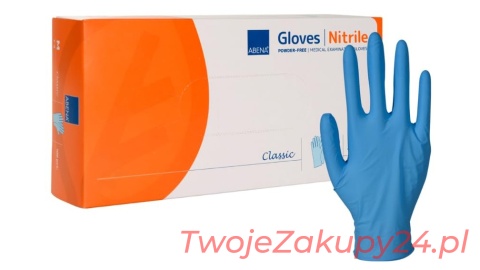 Rękawice Nitrylowe Bezpudrowe Niebieskie XL 100Szt.