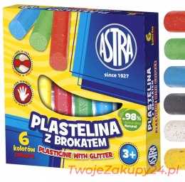 Astra Plastelina Brokatowa Szkolna 6 Kolorów