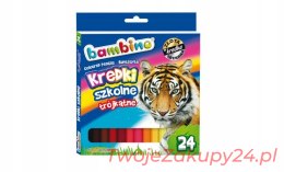 Kredki Bambino Szkolne Trójkątne 24 Kolorów Tygrys