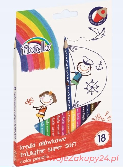 Kredki Super Soft 18 Kolorów Fiorello