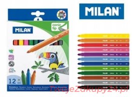 Flamastry Milan Stożkowe 12 Kolorów Milan