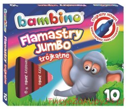 Flamastry Trójkątne Jumbo Bambino 10 Kolorów
