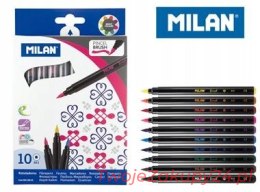 Flamastry Z Pędzelkiem 10 Kolorów Milan Milan