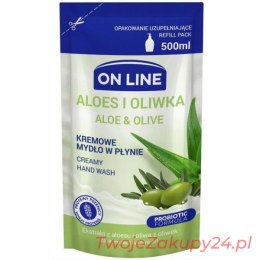 On Line Mydło Kremowe Aloes I Oliwka 500Ml Zapas