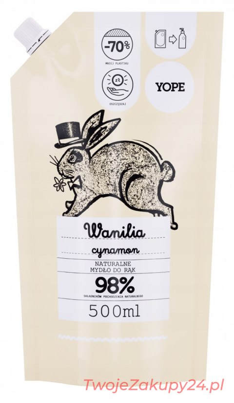 Yope Naturalne Mydło Wanilia Cynamon 500Ml Refill