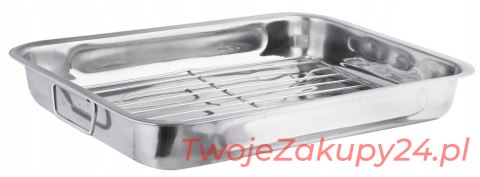 Brytfanna Gęsiarka Stalowa Z Rusztem 26 X 37 Cm