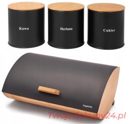 Chlebak Zestaw Pojemnik Kawa Herbata Cukier Cosmic