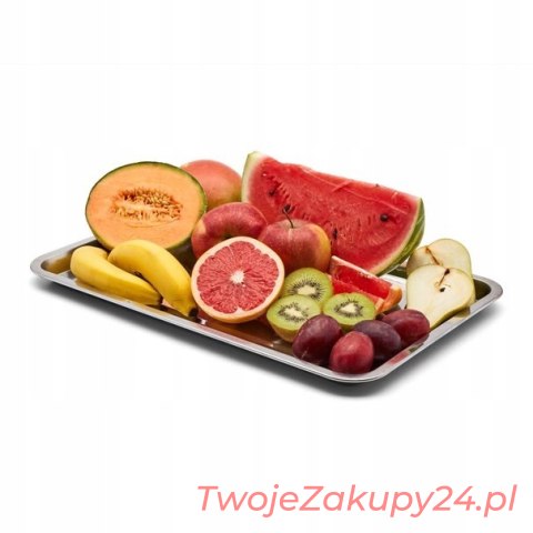 Taca Metalowa Nierdzewna 45 X 30 Cm Prostokątna